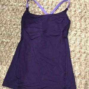 Lululemon Dark Purple Cross Back Tank 2/XS